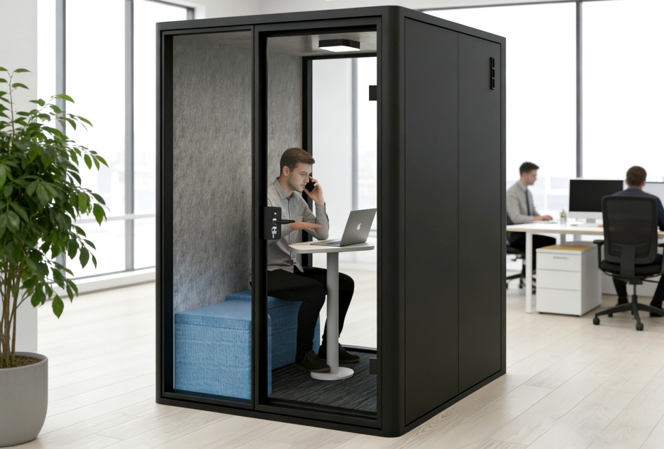 NEXA Booth interior with single user on a call